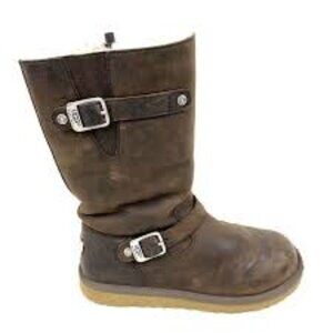 Ugg Kensington Toast Leather Shearling Lined Boots Ladies' 9